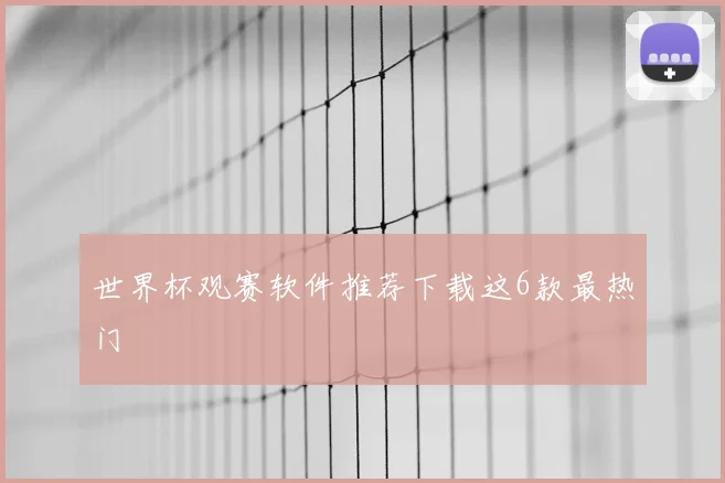 世界杯观赛软件推荐下载这6款最热门